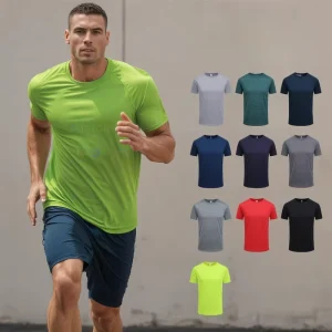 Activewear Running Event Men’s Slim Fit Knitted Printed Sport T Shirts Professional Gym Sportswear