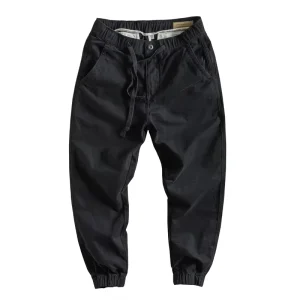 All Seasons Men’s Cotton Harem Pants Multi-Color Mid Waist Drawstring and Zipper Trousers