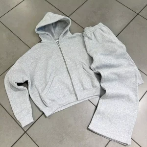 American High Street Casual Sports Autumn Solid Color Hooded Sweatshirt, Loose Sweatpants, Men’s Pullover Hoodie Tracksuit