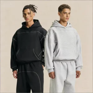 American Hip Hop Men’s Hoodie Set Sweatshirt+Sweatpants Fleece Men’s Sportswear Two Pieces Sets