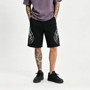 American Retro Embroidery Elastic Waist Sweat Pour Femmes Custom Men’s Shorts For Men De Hombre Women’s Set