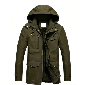 American Retro Men’s Workwear Jacket Autumn Winter Fleece Thickened Cotton Coat Men’s Pure Cotton Jacket