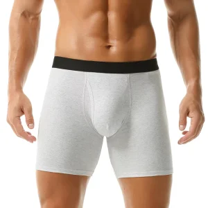 Antibacterial Breathable Cotton Men’s Boxer Briefs Solid Mid Rise Knitted Male Underwear Soft U Convex Pouch Men Panties