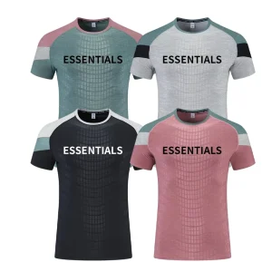 Athletic Active Wear Slim Fit Men’s T-shirts Curve Hem Blank Workout Fitness Sportswear Gym Training Tshirt