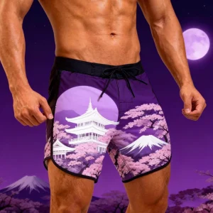 Athletic Beach Gym Shorts for Men Bodybuilding Fitness Training Swimwear Quick Dry Workout
