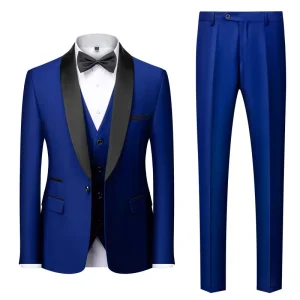 Autumn Business Leisure 3 Piece Wedding Business Office Party Work Slimming Dress Large Size Men’s Suit Set