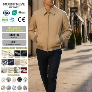 Autumn Custom Embossed Leather Jacket Wind Resistant Full Zip Men ODM Factory Direct Bulk Urban Hip Hop Casual Street Commute