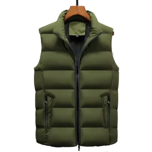 Autumn New Men’s Thickened Vest Youth Plus Size Cotton Padded Casual Coat Windproof Reversible Breathable