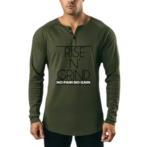 Autumn Running T Shirt Fashion Men’s Cotton Gym Clothing Fitness Bodybuilding Shirts Slim Fit Long Sleeve Sportswear