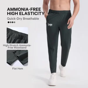 Autumn Sportswear Outdoor Active High Elastic Breathable Quick Dry Running Custom Men’s Nylon Track Pants With Zipper Pockets