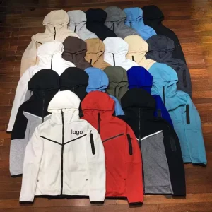 Autumn Tech Fleece Jacket Men Jogger Zip Up Hoodies Training Sportswear Plain Color Men’s Jackets