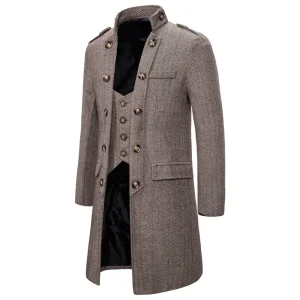 Autumn Winter Fashion Men’s Long Jacket Casual Winter Windbreaker Jacket Long Trench Coat