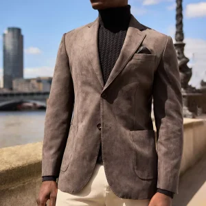 Autumn-Winter Men’s Casual Slim-fitting Lapel Single-button Coat for Men Suit Clothing for Men