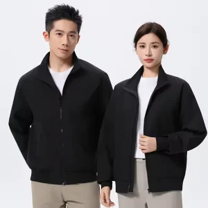 Autumn Winter Men’s Coat with Zip Lapel Collar Long Sleeve & Pockets Casual Style Custom Logo Supported Sizes 5XL & 6XL