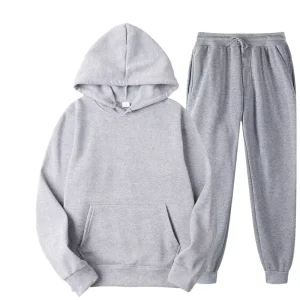 Autumn Winter Men’s Hip Hop Streetwear Hoodie Set Casual Sportswear Solid Color Polyester Cotton Color Blocking Rhinestone