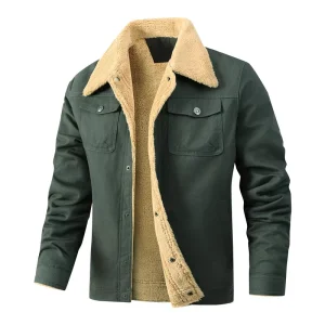 Autumn Winter Men’s Stand Top Lined 100% Cotton Casual Thickened Quilted Eco-friendly Single Breasted Jacket Youth Lapel Patch