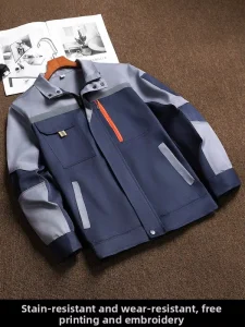 Autumn Winter Men’s Workwear Set Factory Uniform Auto Repair Construction Site Wear Resistant Breathable Polyester Long Sleeve