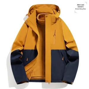 Autumn Winter Three in One Windbreaker Coat Women’s Men’s Detachable Fleece lined Waterproof Windproof Outdoor