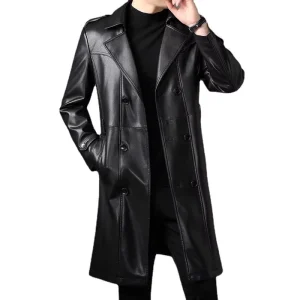 Autumn and Winter Custom Men’s Warm Collar Plus Size Breathable Long Coat Windproof Jacket for Men