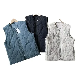 Autumn and Winter Men’s Waistcoat Rhomboid Sleeveless Air Padding Casual Vest Fashionable Outer Wear Warm and All-Match