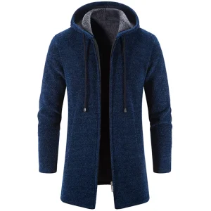 Autumn and Winter Padded Men’s Hooded Cardigan Outerwear Jacket Coat Windbreaker Sehe Fashion