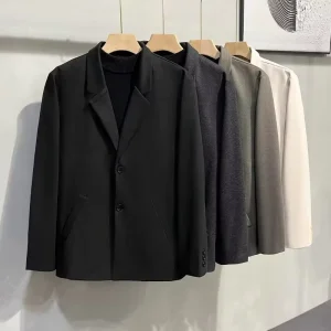 Autumn and Winter Thick Woolen Suit Men’s Jacket Slim Fit High-end Casual Korean Version Cool and Fashionable Suit Men