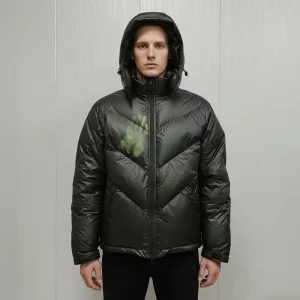 BINBEIER OEM Heat Reactive Puffer Jacket Water Changing Color Jackets Waterproof Windbreaker Jacket Puffer Coat Men’s Jackets
