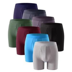 Bamboo Fiber Men’s Underwear Comfortable Breathable Bamboo Fiber Long Leg Panties Men’s Boxer Briefs OEM Underwear