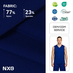 Basketball Jerseys Fabric Pro Knit 77% Nylon 23% Spandex Anti UV 4 Way Stretch 165GSM PFAS Free