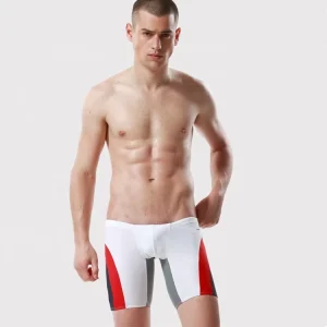 Beach Wear Nylon and Spandex Men Fitness Jammer Swimwear for Mature Men’s Swimming Trunks