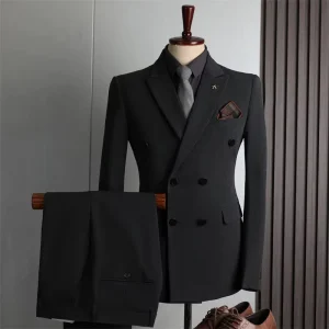 Bespoke Mens Suits Formal Men Suit Custom Double-breasted Business Casual Slim Fit Man Wedding Suit Groom Wear