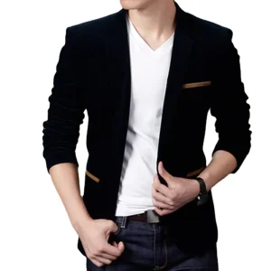 Black Velvet Blazer Men Male Suit Jacket Casual Business Pattern Luxury Men’s Suit Latest Fashion Jacket