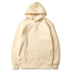 Blank Men’s Hoodies Sweatshirts Casual Thickened Plush Long Sleeved Hoodie