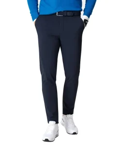 Blank Navy Blue Nylon Regular Fit Four Way Stretch Performance Golf Slim Fit Pants Trousers for Men