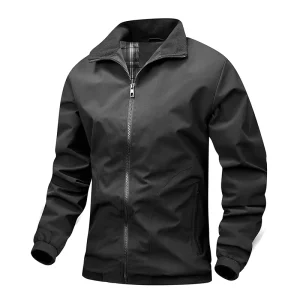 Blank Zipper Windbreaker Men’s Jacket