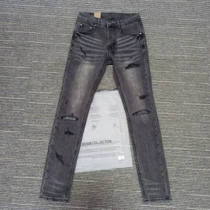 Boys Denim Jeans Ready to Ship Man Designer Stacked Men Jeans Distressed Oversize Gray Men’s Slim Jean