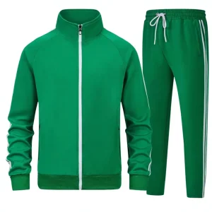 Brad Custom Zipper Stripe Plain Nylon Men’s Sport Tracksuits Training Jogger Wear Two Piece Set Running Gym Workout Suits