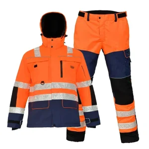 Breathable Abrasion Resistant Cotton Men’s Workwear Set for Sanitation Workers Featuring Reflective Strips Custom designed