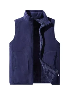 Breathable Casual Outer Wear Waistcoat Autumn Winter Thickened Warm Padded Vest with Zipper Closure for Men Women