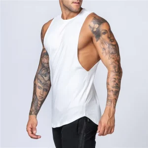 Breathable Eco Friendly Fitness Gym Wear Summer Men’s Lightweight Cotton Knitted Sleeveless Tank Top