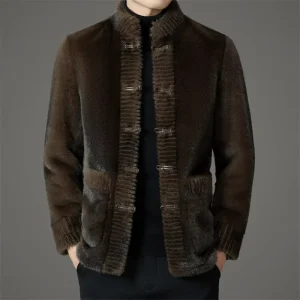 Breathable Eco-Friendly Men’s 100% Polyester Stand Collar Winter Coat Multi Color Standard Warmth