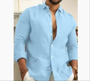 Breathable Men’s Shirts Custom Casual Blouse Polyester Cotton Shirt for Men Long Sleeves Tops Tee Spring Autumn Summer Shirt