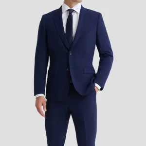 Breathable Plus Size Classic Men’s Suit Slim Fit 2-Piece Blazer Pants for Lapel Tuxedo Set Wedding Prom Party