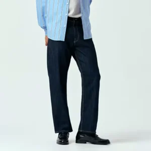 Bulk Casual Regular Raw Denim Indigo Men’s Jeans For Relaxed Wear High Rise Straight Jeans For Men