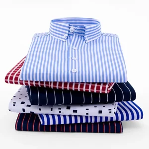 Business Dress Shirt Athletic Workwear Oversized Casual Printed Custom Plaid Mens Button up Shirt Long Full Sleeves