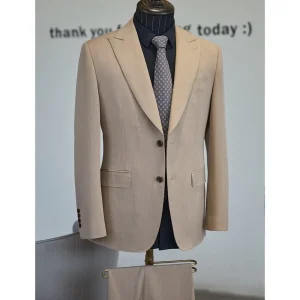 Business Suit Men’s Large Size Three Piece Suit Formal Dress Slim Fit Banquet Groom Best Man Suit Two Piece Set