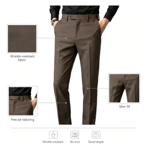 Business Suit Pants Black Formal Waterproof Casual Style Men’s Suit Pants