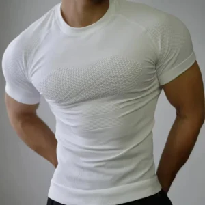 CIYING Men’s Seamless Compression T Shirt Quick Dry Breathable Gym Workout Fitness Running Tee Athletic Muscle Fit Sportswear