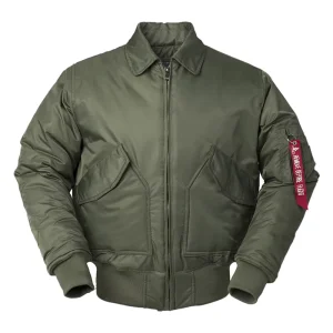 CWU 45P Thick Nylon Mens Bomber Jacket Winter Green Black Padded Pilot Flight Jacket Windproof