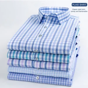 Casual 100% Cotton Men’s Shirts Men Slim Fit Dress Shirt New Men’s Cotton Long Sleeve Shirt